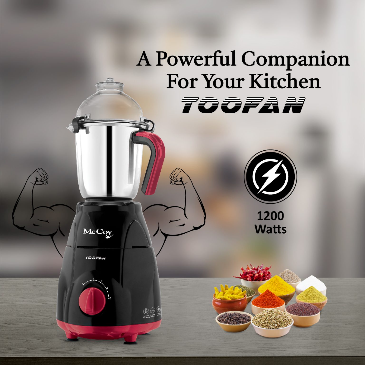 McCoy Toofan 1200W Mixer Grinder McCoy Appliances India
